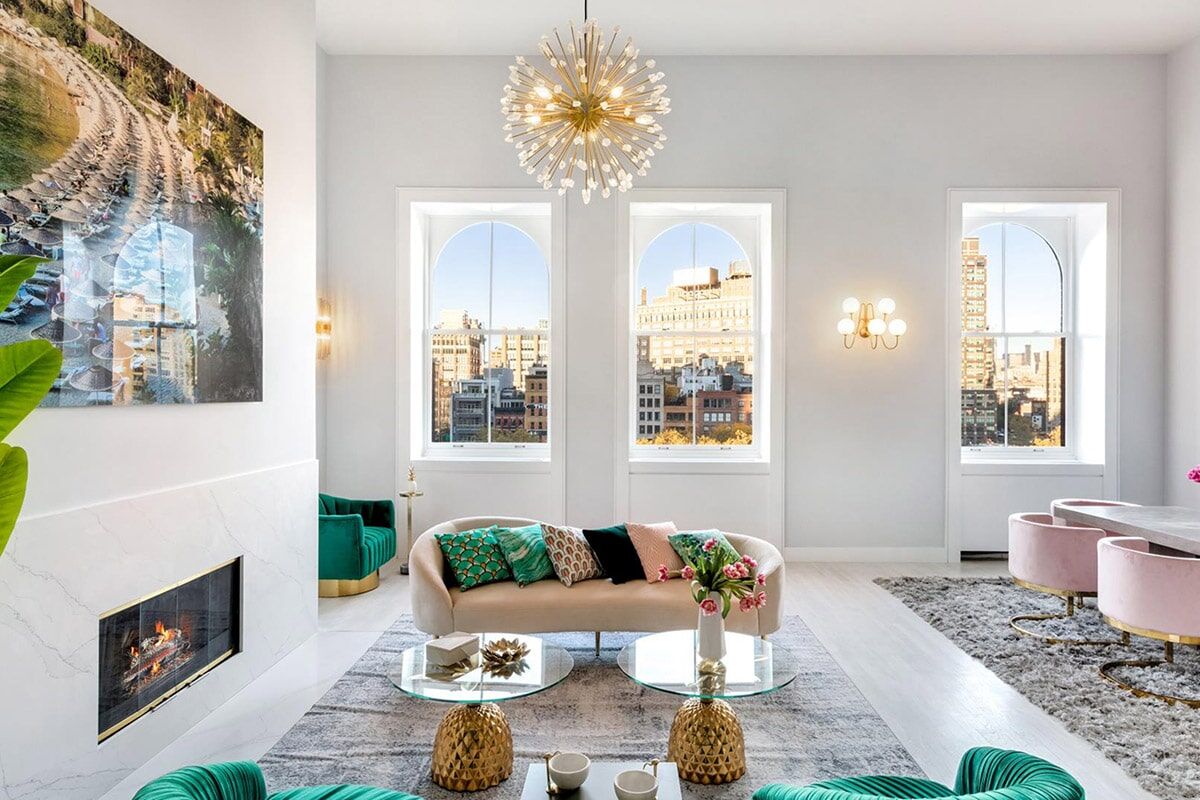 NYC Apartment Living Room Interior Decorating